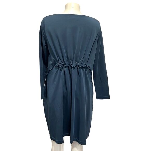 COS midi elastic waist dress in blue size Medium - Picture 3 of 10